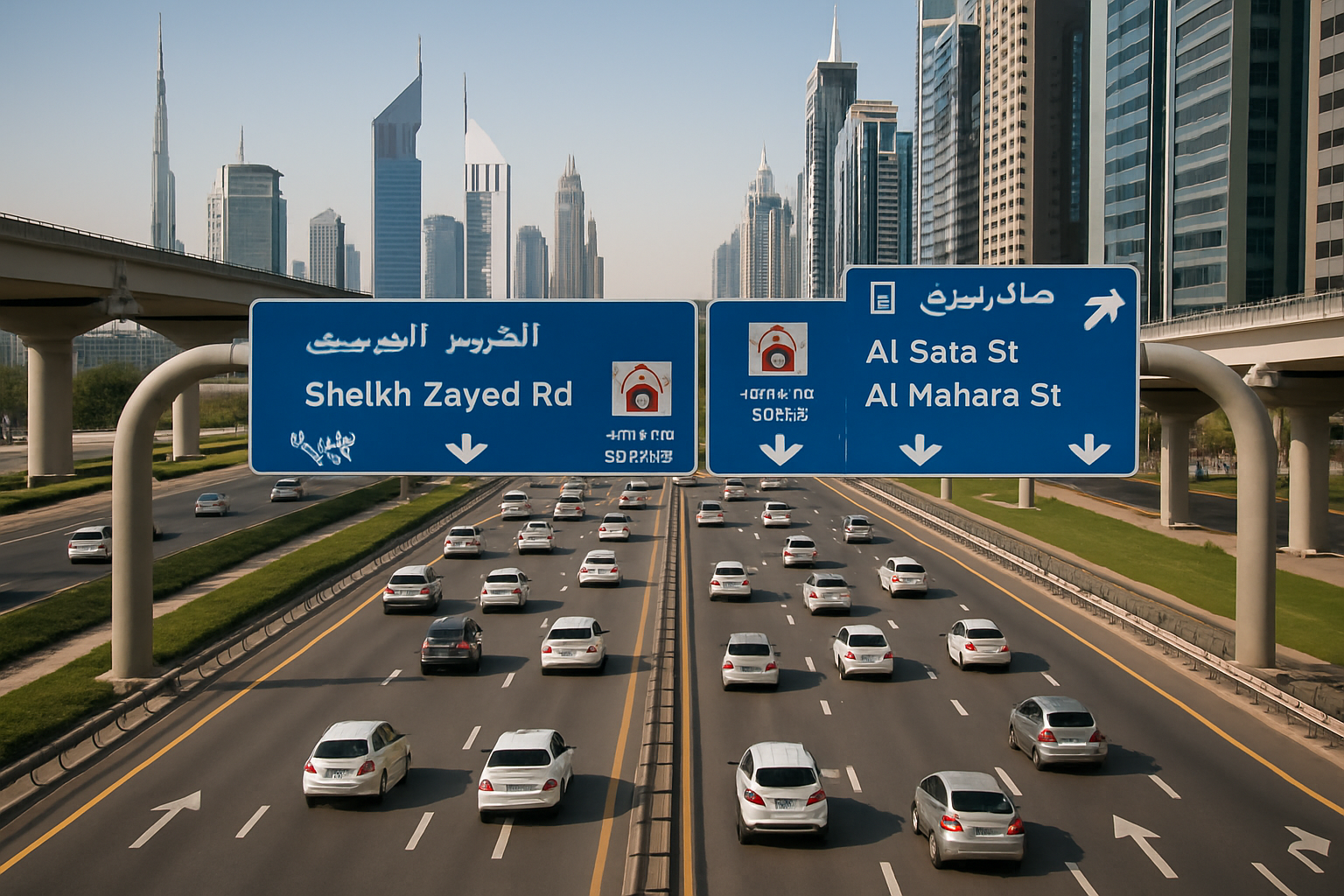 Efficient traffic flow on Dubai paid roads